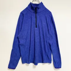 【3点以上まとめ買いで20%OFF】古着 used　Champion チャンピオン 長袖ハーフジップフリースジャケット　青 ブルー　ワンポイント刺ロゴ　Mサイズ