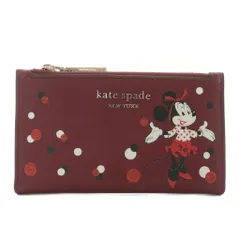 ケイトスペード KATE SPADE × ディズニー Disney カードケース 小銭入れ 二つ折り レザー ミニーマウス ロゴ ゴールド金具 赤 レッド PWR00243 /XZ ■GY18のサムネイル