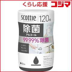 【 新品 未開封 】   日本製紙クレシア スコッティ ウェットティシュ- 除菌アルコール 120枚 本体 未使用 送料無料のサムネイル