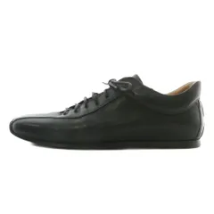 ジョルジオアルマーニ GIORGIO ARMANI ビジネスシューズ 革靴 スニーカー型 レザー スクエアトゥ レースアップ ロゴ 41.5 26.5cm 黒 ブラック /XZ ■GY18のサムネイル