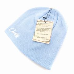 コーテイズ タグ付き MISTERY BEANIES ビーニー ニットキャップ ロゴ刺繍 水色 ライトブルー /UO ■AD