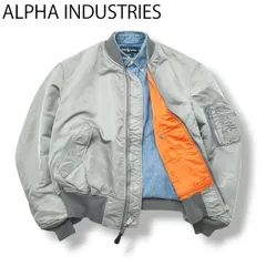90s USA製 アルファ ALPHA MA-1 フライトジャケット L グレー