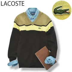 【極美品】 ラコステ Vネック ニット セーター 40 ボーダー 女性用 ♪