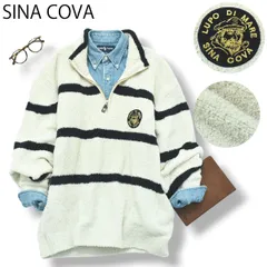 シナコバ SINACOVA ハーフジップ マリンボーダー フリースセーター 2L