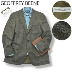 90s ジェフリービーン テーラードジャケット ブレザー ヘリンボーン柄 茶系