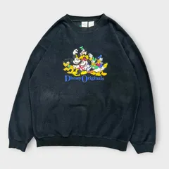 The Disney Store Vintage Originals 90s ディズニー スウェット ミッキーフレンズ Mickey Friends Lサイズ ブラック