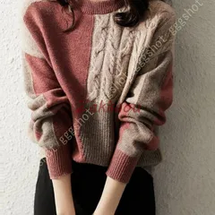 セーター レディース ニット 長袖 トップス ハイネック バイカラー トップス 体型カバー ゆったり マルチカバー インナー 秋 コーディネー