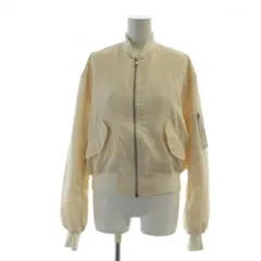 ラルフローレンコレクション Ralph Lauren COLLECTION MA-1 ジャケット ブルゾン ジップアップ ロゴ 長袖 絹 シルク M アイボリー ■GY19 /MQ