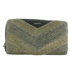 ディーゼル DIESEL 長財布 デニム キャンバス レザー ラウンドファスナー ロゴ シルバー金具 青 ブルー 黒 ブラック /XZ ■GY18