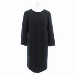 ボールジー BALLSEY トゥモローランド ワンピース Iライン クルーネック ひざ丈 長袖 36 紺 ネイビー /AE