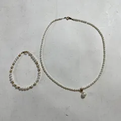 ★ K18刻印 留め具 バチカン 淡水パールネックレス & 留め具刻印 ブレスレット 2点まとめ   アクセサリー 総重量9.1g 現状品 0.009kg