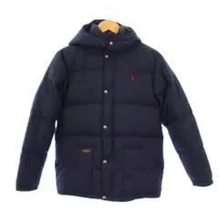 ポロ バイ ラルフローレン Polo by Ralph Lauren ダウンジャケット アウター ショート丈 フード ロゴ ワンポイント 160cm 紺 ネイビー /BB