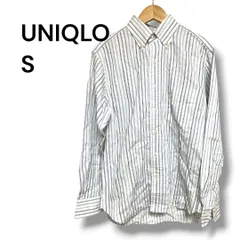 a1232 UNIQLO メンズ 長袖ボタンダウンシャツ Sサイズ ストライプ/綿100%