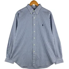 古着 ラルフローレン Ralph Lauren CLASSIC FIT クラシックフィット 長袖 ボタンダウンストライプシャツ メンズXL相当/eaa595099
