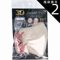 種類2：2個 【2個までメール便 送料無料】3D立体マスク スマートタイプ バイカラー オールドレース ふつうサイズ 10枚入マスク バイカラー 不織布 カラー 息がしやすい 感染対策 花粉症 飛沫防止 男女兼用 血色 マスク 使い捨て 小顔 かわいい