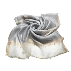 【新品】 [HURESON] ストール 薄手 マフラー レディース プレゼント スカーフ 大判 春夏 ショール 結婚式 グレー 小顔効果 秋冬 冷房対策 日焼け止め 海辺 旅行 通勤用 (ライトグレー) 0