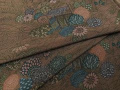 平和屋本店□極上 浦野理一 経節紬 道行コート 色無地 深紫色 逸品