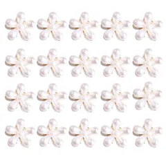 新品 BetterJonny お花ヘアクリップ 20個セット ミニサイズ 子供用安全設計 前髪・ハーフアップ・ポニーテール対応 結婚式・日常使い 髪飾りセット