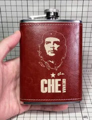 【ウィスキーフラスコ:スキットル:水筒 チェ・ゲバラ 容量8オンス #ブラウン】D11-06/THU