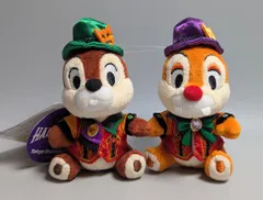 東京ディズニーランド ぬいぐるみバッジ DISNEY HALLOWEEN チップ&デール(緑紫帽子)/The Villains Halloween Into the Frenz 2025