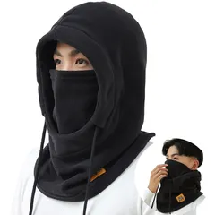 【新品】 [Lavento] ネックウォーマー フェイスカバー 帽子 防寒 【360°極めた暖かさ・ふわりとした着用感】 目出し帽 大きいサイズ フードウォーマー ネックカバー フェイスガード ヘルメット対応 冬用 息苦しくない 首長タイプ 防寒防風 バイ 1