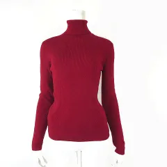 ユニクロ UNIQLO エクストラファイン メリノ リブ タートルネック セーター ニット ウール 長袖 XL 赤 レッド 大きいサイズ