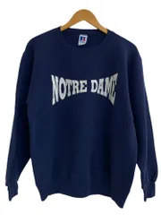 RUSSELL ATHLETIC (ラッセルアスレティック) プリントスエット トレーナー USA製 80S 90S 裏起毛 前V 古着 ビンテージ NOTRE DAME ノートルダム L ネイビー メンズ/004