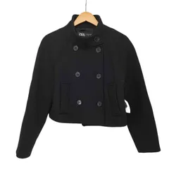 ザラ ZARA クロップドダブルブレストウールブレンドコート レディース import：S 