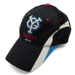 アディダス ベースボールキャップ 読売ジャイアンツ 野球 2011 スナップバック 帽子 ブランド メンズ ブラック adidas 【中古】