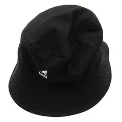 カンゴール バケットハット ロゴ 帽子 ブランド メンズ Mサイズ ブラック KANGOL 【中古】