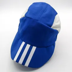 アディダス ランニングキャップ メッシュ スポーツウエア 帽子 ブランド キッズ 男の子用 ﾌﾘｰサイズ ブルー adidas 【中古】