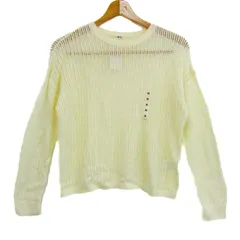 ユニクロ メッシュクルーネックセーター トップス 長袖 リネン混 未使用品 レディース Mサイズ オフホワイト UNIQLO