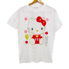 サンリオ 半袖Ｔシャツ トップス ハローキティジャパン コットンT 未使用品 レディース Lサイズ 白×グレー×赤 SANRIO