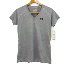 アンダーアーマー 半袖Ｔシャツ トップス ヒートギア Vネック スポーツウエア 未使用品 レディース SMサイズ グレー UNDER ARMOUR