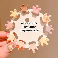 No.269 ミニ 王冠 ヘアピン 👑 1.7cm パステルカラー 10個入 デコ クリップ 前髪