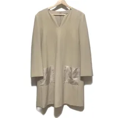 FOXEY NEW YORK(フォクシーニューヨーク) ワンピース サイズ40 M レディース - 38306 ベージュ その他 襟/長袖/ひざ丈