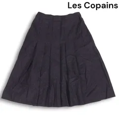イタリア製★ Les Copains レコパン 秋冬★ ウール100％ プリーツ スカート Sz.3 レディース 灰 グレーのサムネイル