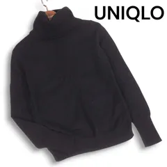UNIQLO ユニクロ 秋冬 高級 カシミヤ100％★ タートルネック ニット セーター Sz.M　レディース 黒
