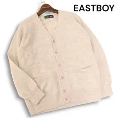 EASTBOY イーストボーイ 秋冬 ピンク刺繍♪ ウール100％ スクール ニット カーディガン Sz.11 レディース 女子 学生 通学