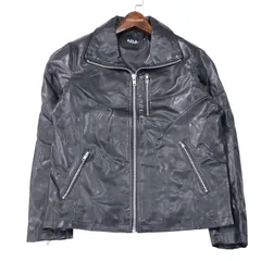AZUL by moussy アズール マウジー 秋冬 フェイク レザー★ ライダース シングル ジャケットSz.M メンズ 黒