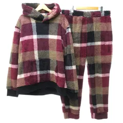 ブラックレーベルクレストブリッジ BLACK LABEL CRESTBRIDGE 美品 近年 フリース セットアップ フーディー イージーパンツ チェック柄 マルチカラー L LL IBO71 0430