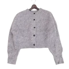 N. エヌドット 秋冬 ニット★ クロップド カーディガン 羽織り Sz.M レディース 灰