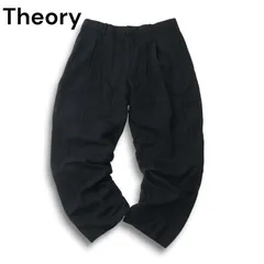 Theory セオリー 【INTRIGANT YURI】 秋冬 ウール ストレッチ ストライプ テーパード パンツ Sz.30 メンズ 紺 ネイビーのサムネイル