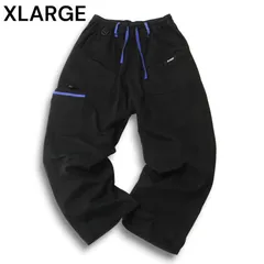 XLARGE エクストララージ 通年 ロゴ★ ストレッチ イージー テーパード ワーク カーゴ パンツ Sz.S メンズ 黒