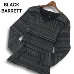 BLACKBARRETT by NEIL BARRETT ブラックバレット カットオフ★ ウール ボーダー Vネック ニット セーター Sz.2 メンズ