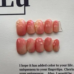 現品限り　桃ネイル　ニュアンスネイルチップ　成人式ネイルチップ　ネイル　ネイルチップ