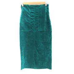 ロペ ROPE タイトスカート マキシ丈 ロング丈 コーデュロイ 36 S 緑 グリーン /SM22