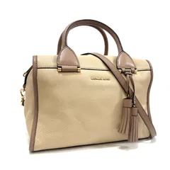 マイケルコース 2way ハンドバッグ ショルダーバッグ 斜め掛け 鞄 ブラウン 茶 brown ベージュ beige ゴールド gold レザー タッセル フリンジ MICHAEL KORS