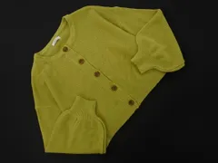 earth music&ecology アースミュージック＆エコロジー ボリュームスリーブ カーディガン sizeF/黄緑 ◇■ レディース