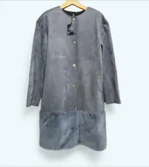 55 新品 レディース ZARA ザラ スウェード ファー コート ジャケット ロングコート ハーフコート